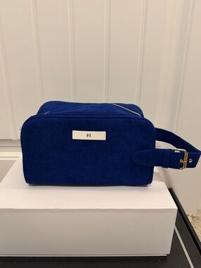 Corduroy Dopp Kit Travel Toiletry Bag - Cobalt Blue